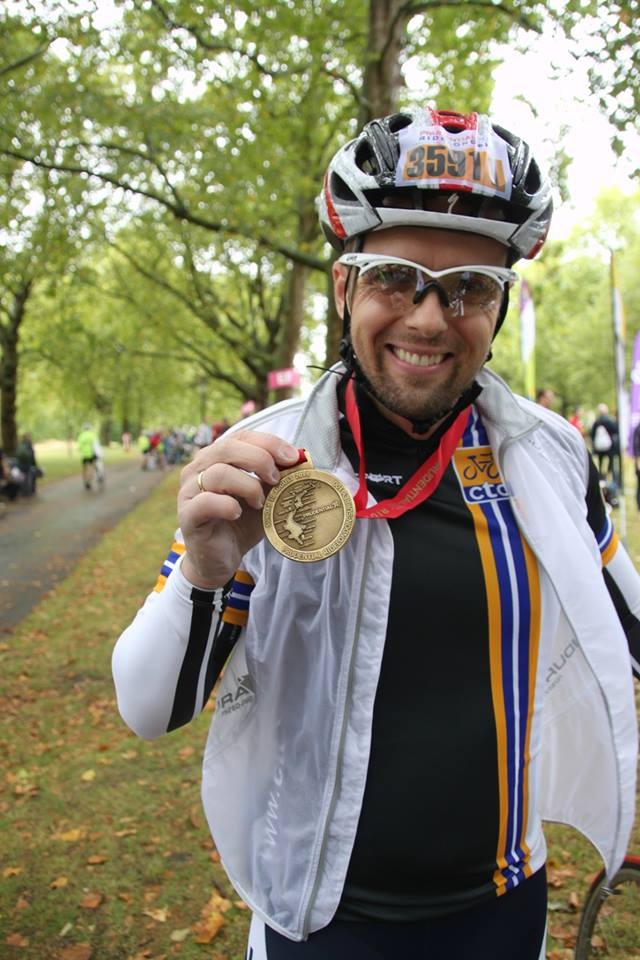 Ioannis Bolis with his RideLondon medal