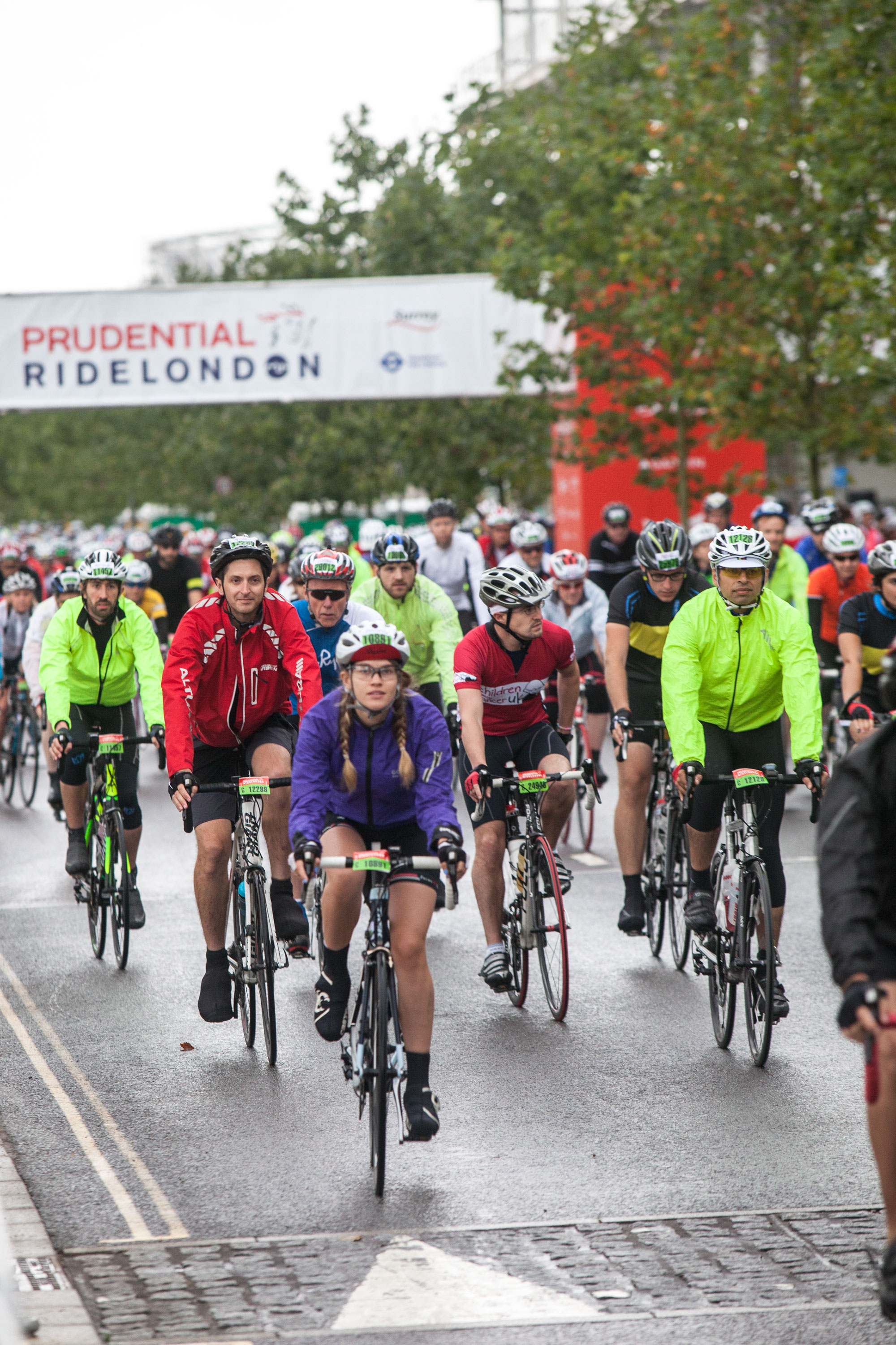 Weary cyclists on the RideLondon 2014